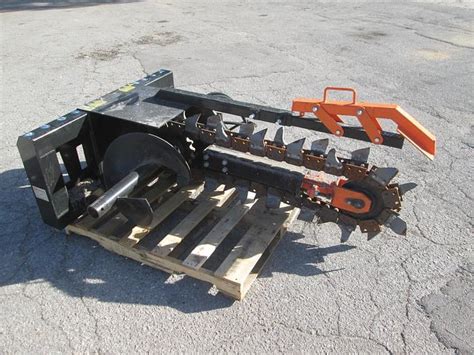 skid steer trencher craigslist|used skid steer trencher attachment.